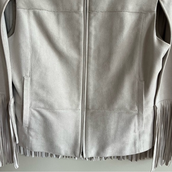 BCBG Fringe Faux Suede Capelet - Picture 6 of 14